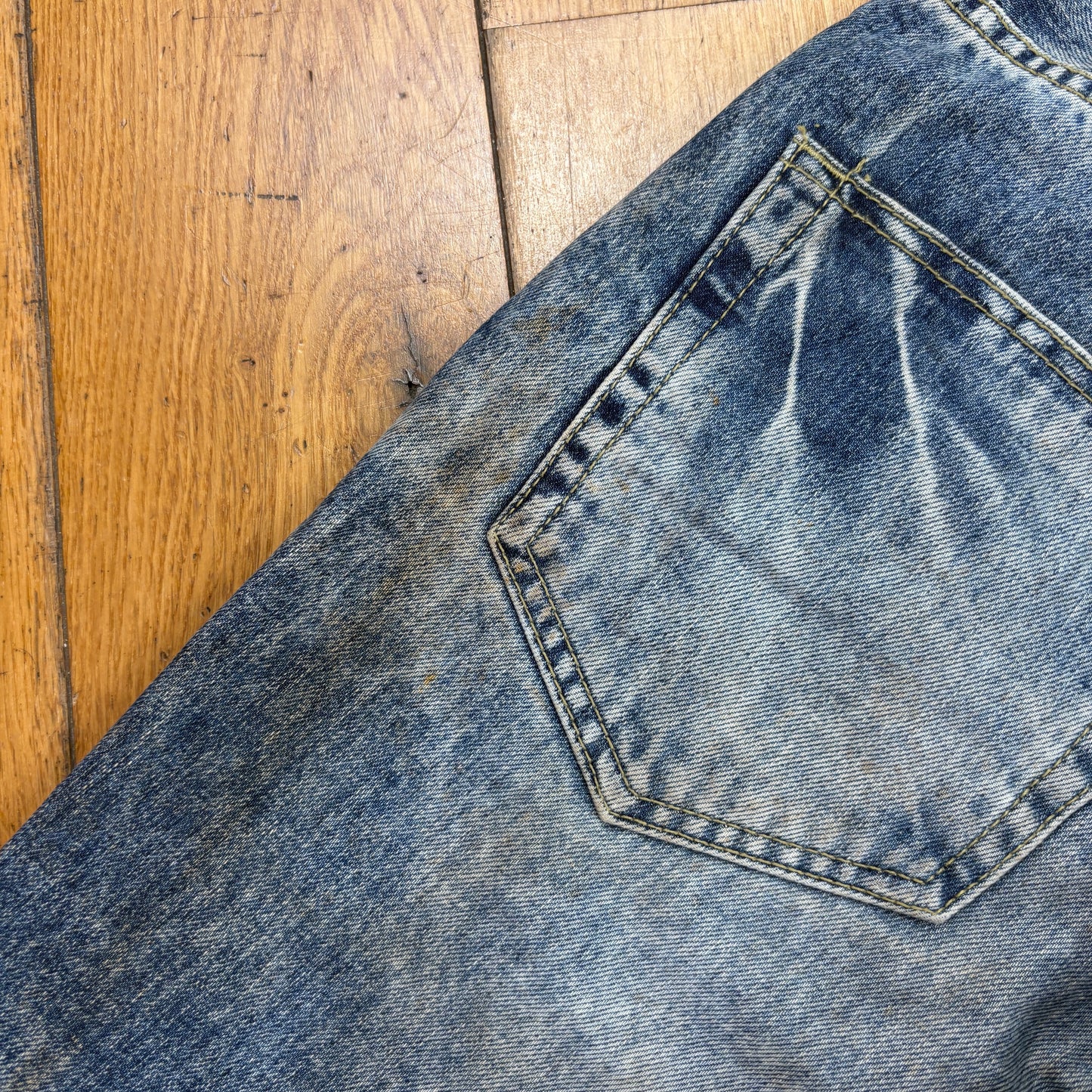 Vintage Jizo Embroidered Japanese Hip Hop Blue Shorts Jorts - 32