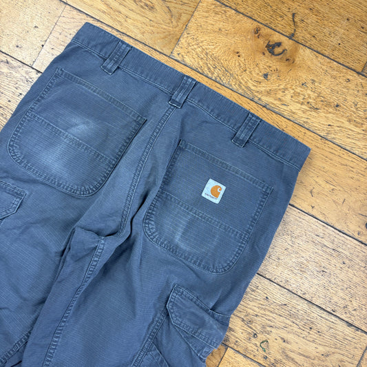 Carhartt Grey Cargo Workwear Carpenter Baggy Trousers - 34