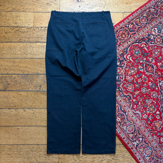 VIntage Oakley Embroidered Black Loose Chino Smart Trousers - 36R