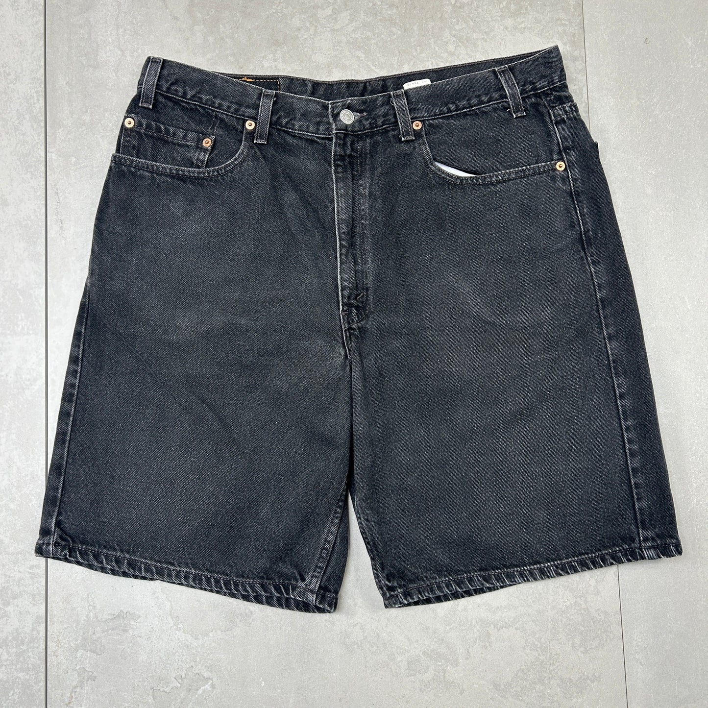 Vintage Levis 550 Baggy Denim Black Shorts - 36
