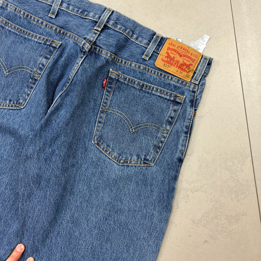 Vintage Levis 517 Blue Denim Shorts - 36