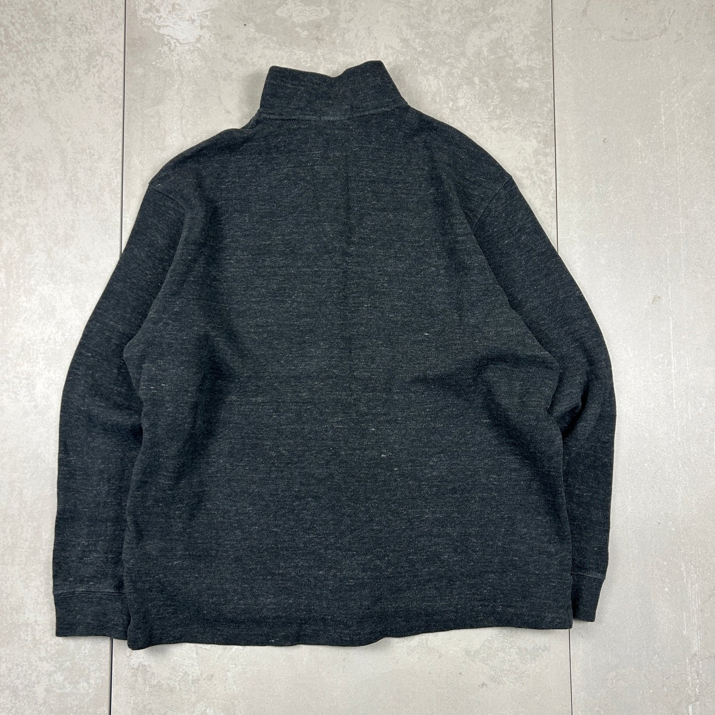 Vintage Ralph Lauren Knit Quarter Zip 1/4 Jumper Grey - XL