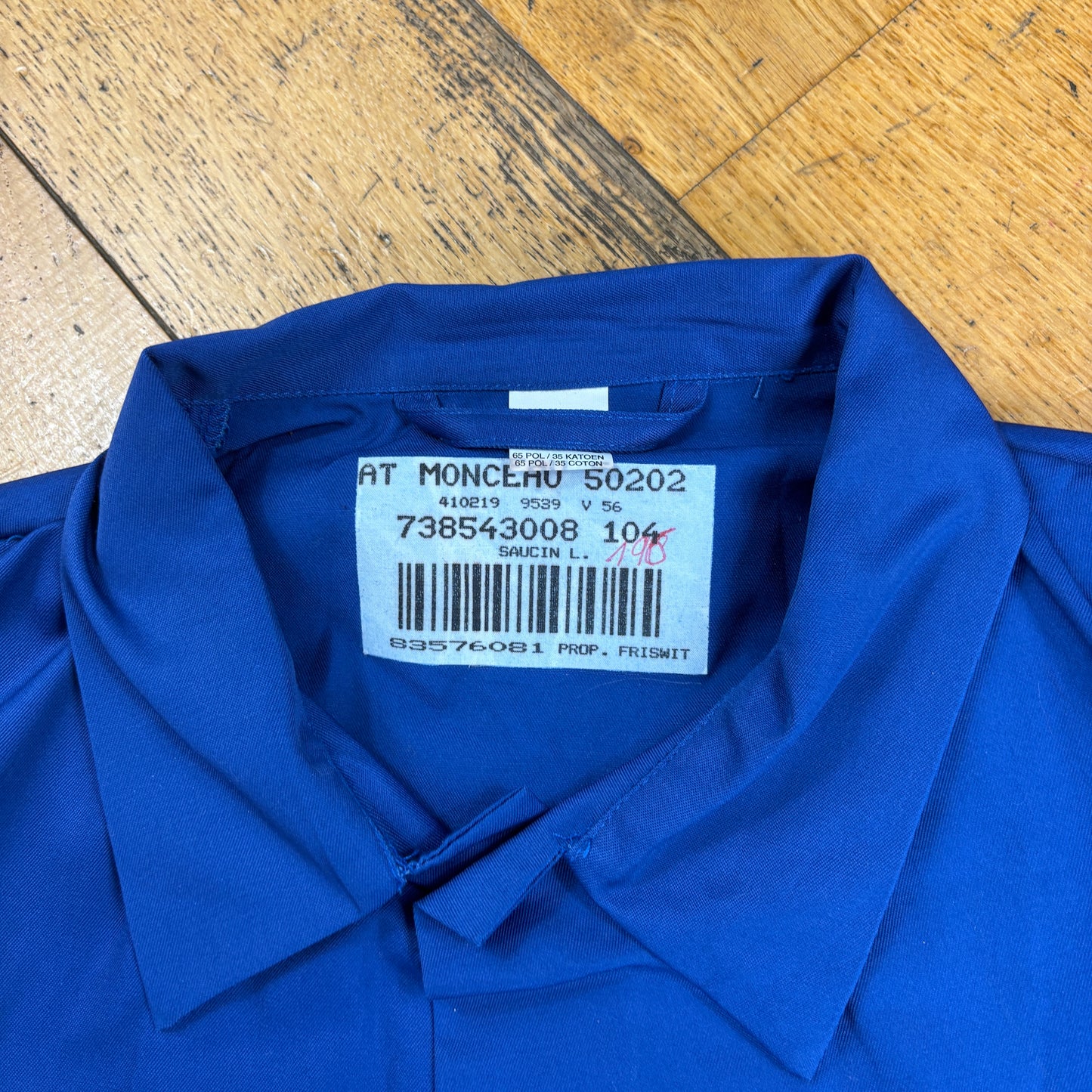 Vintage French Chore Workwear Jacket Blue Overcoat - XL