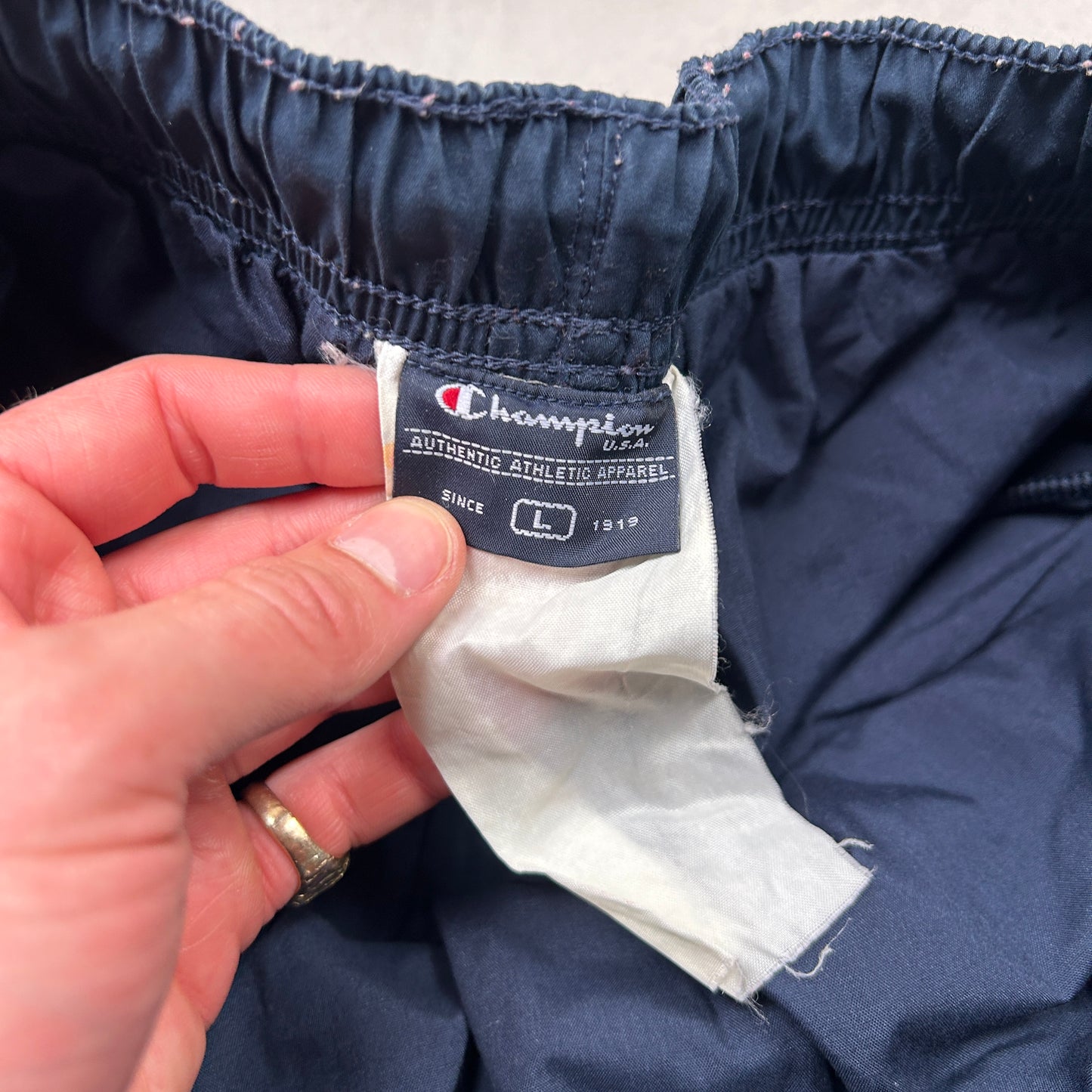 Vintage Champion Navy Baggy Tracksuit Sweatpants Track Pants Bottoms - S