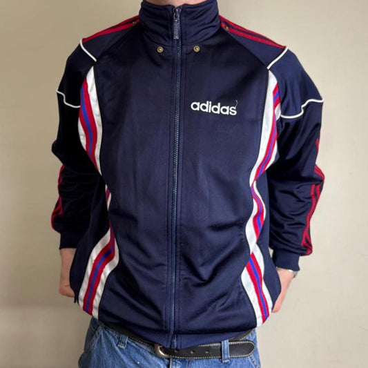 Vintage Adidas 90s Navy Blue Track Jacket - L