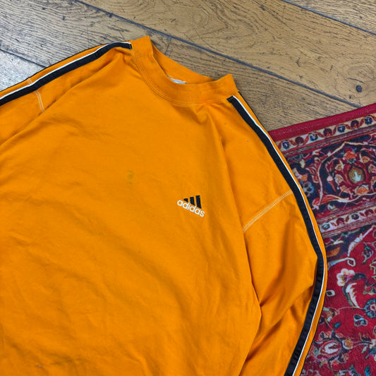 Vintage Adidas Orange Long Sleeve T-Shirt - M