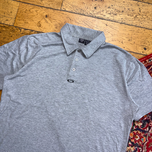 Vintage Oakley Grey Golf Polo Shirt - L