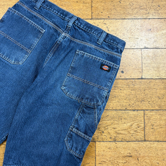 Vintage Dickies Workwear Carpenter Blue Baggy Shorts - 38