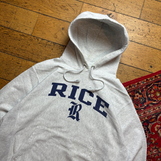 Vintage Champion Rice USA College Grey Boxy Sweatshirt - L