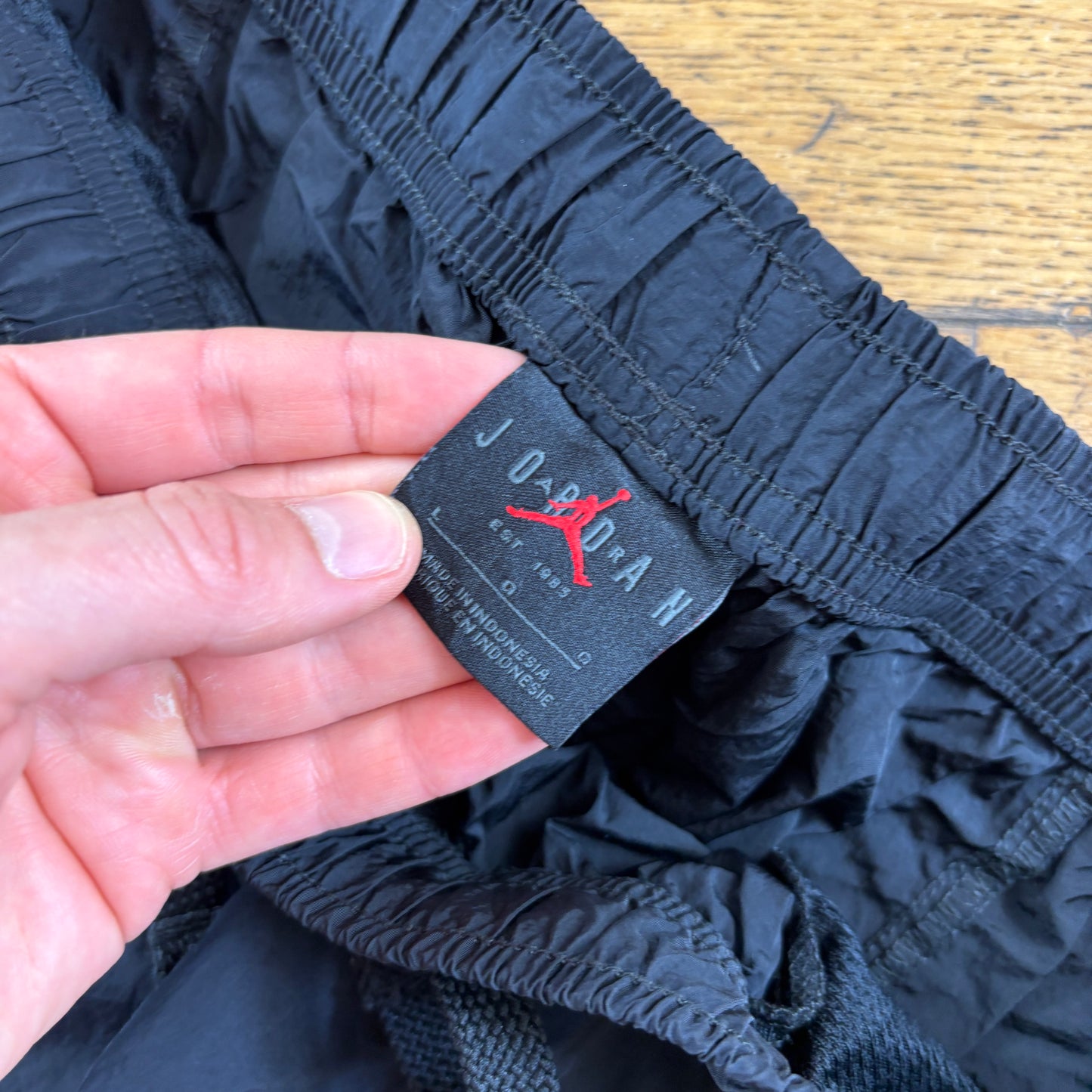 Vintage Nike Jordan Black Baggy Tracksuit Sweatpants Track Pants Bottoms - L