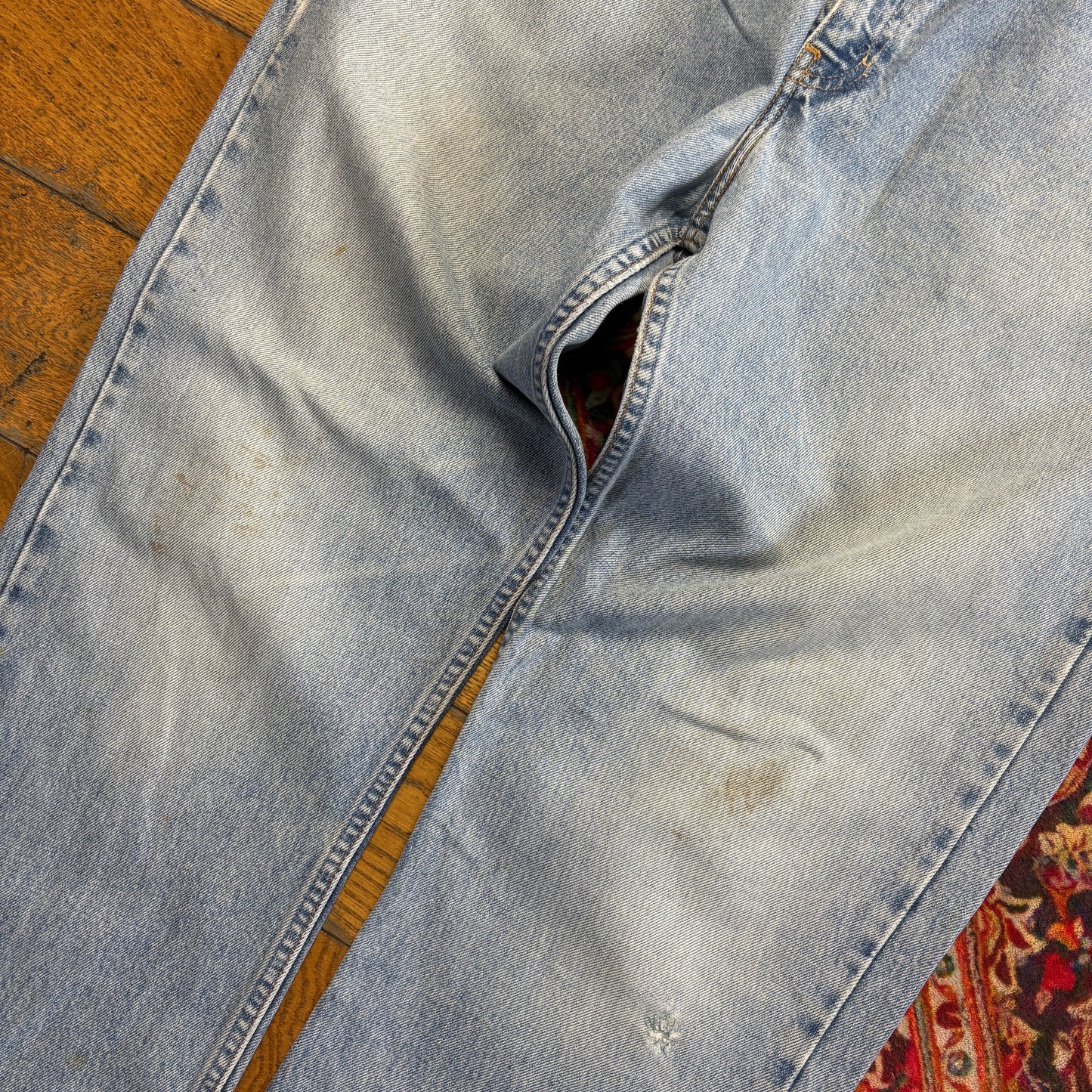 Vintage Levis 615 Orange Tab Straight Blue Denim Jeans - 38L