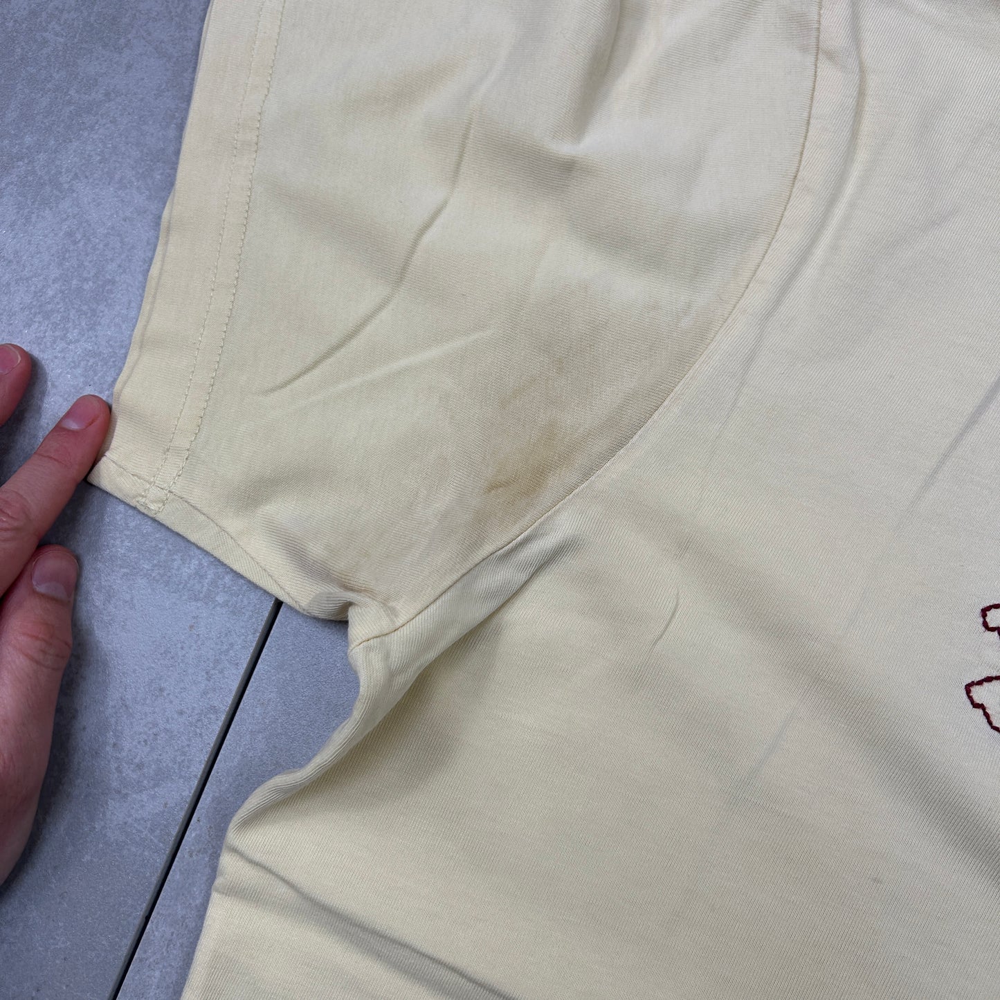 Vintage Nike Embroidered Spellout Yellow Graphic T-Shirt - L
