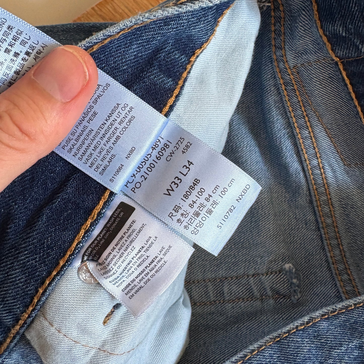 Vintage Levis 505 Straight Blue Denim Jeans - 33L
