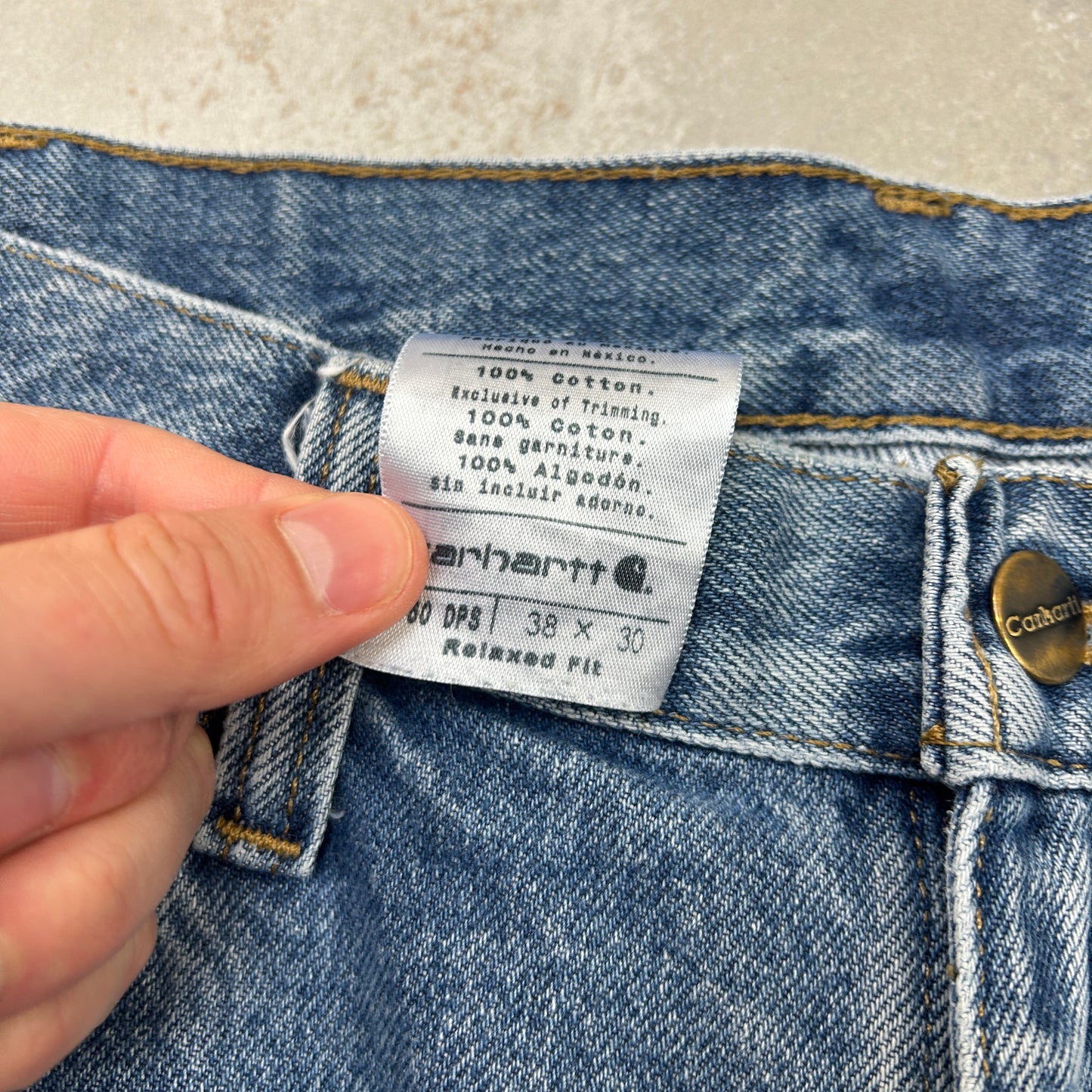 Vintage Carhartt Workwear Baggy Blue Carpenter Shorts - 38