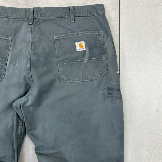 Vintage Carhartt Grey Workwear Carpenter Baggy Trousers - 38
