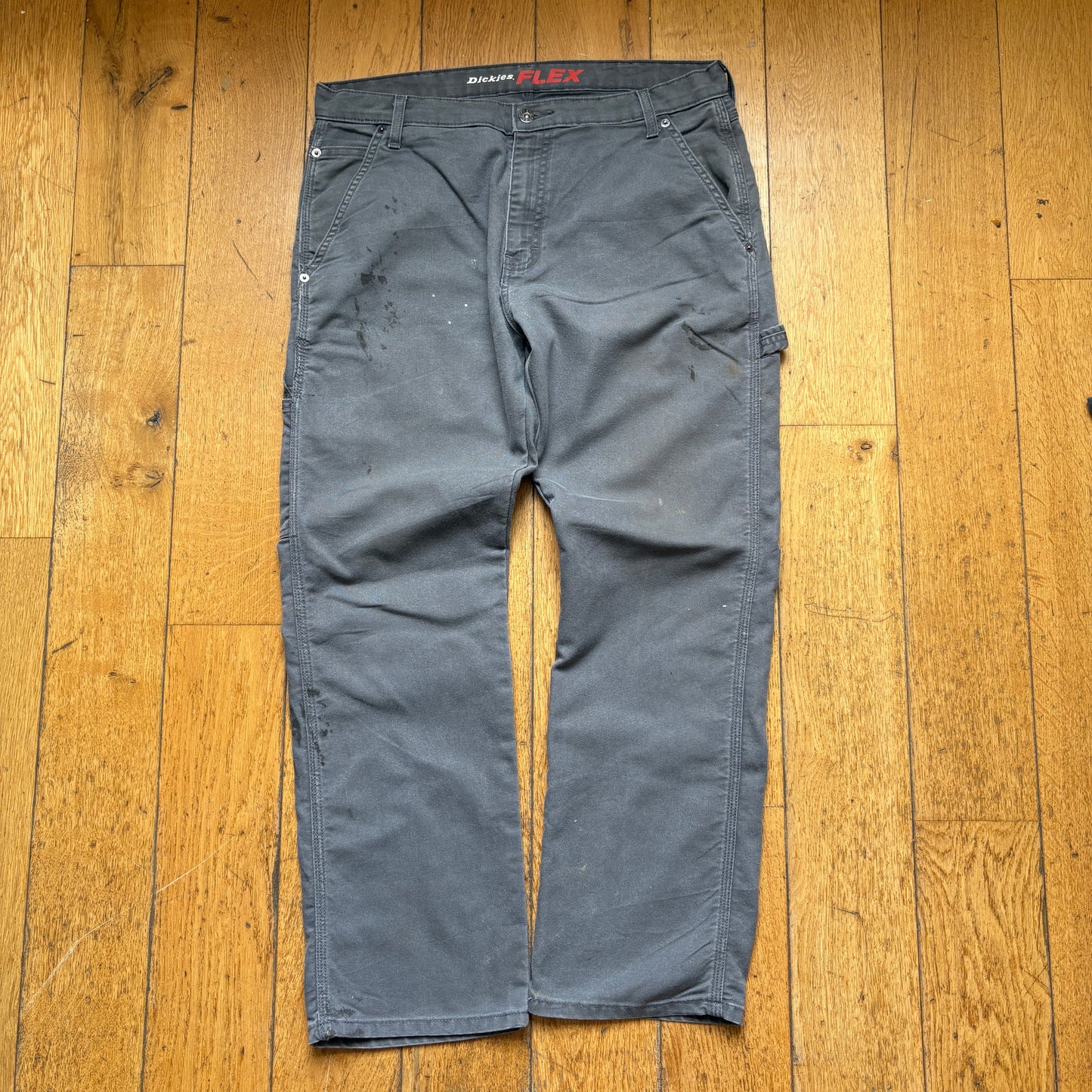 Vintage Dickies Workwear Carpenter Grey Trousers - 34