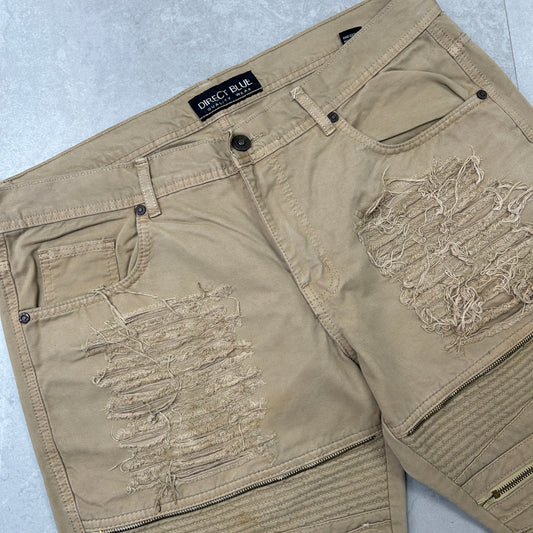 Vintage Moto Hip Hop Brown Shorts Jorts - 39