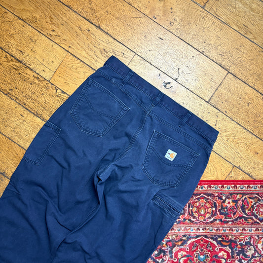 Vintage Carhartt Workwear Carpenter Navy Baggy Trousers - 38L