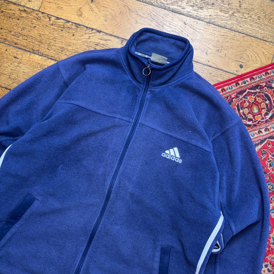 Vintage 90s Adidas Navy Fleece Embroidered Sweatshirt - XL