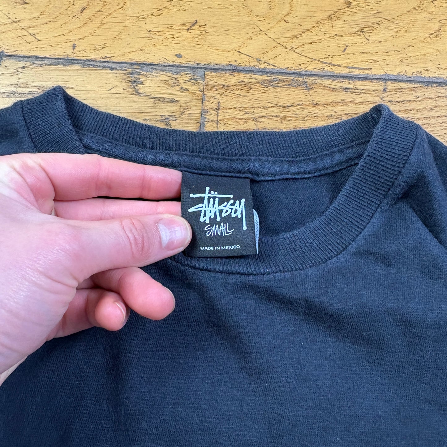 Vintage Stussy Black Graphic T-Shirt - XS