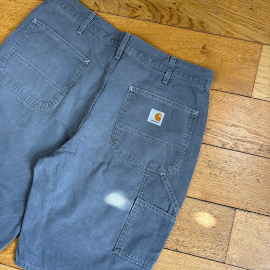 Vintage Carhartt Grey Workwear Baggy Carpenter Shorts - 34
