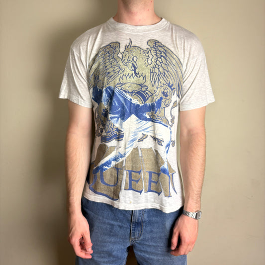 Vintage Queen Freddy Mercury Band Tee Grey Graphic T-Shirt - S