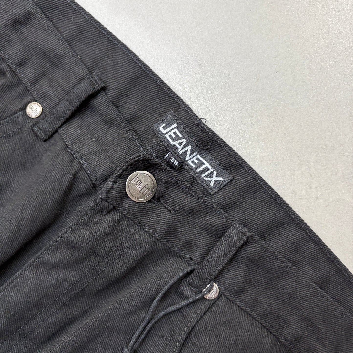 Vintage Embroidered Hip Hop Black Baggy Jeans - 38