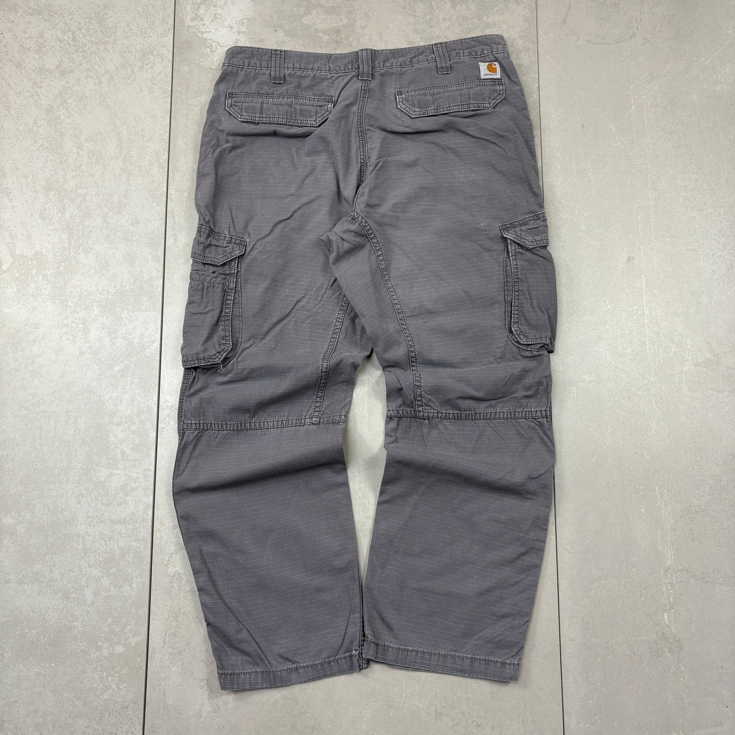 Vintage Carhartt Grey Workwear Cargo Baggy Trousers - 38