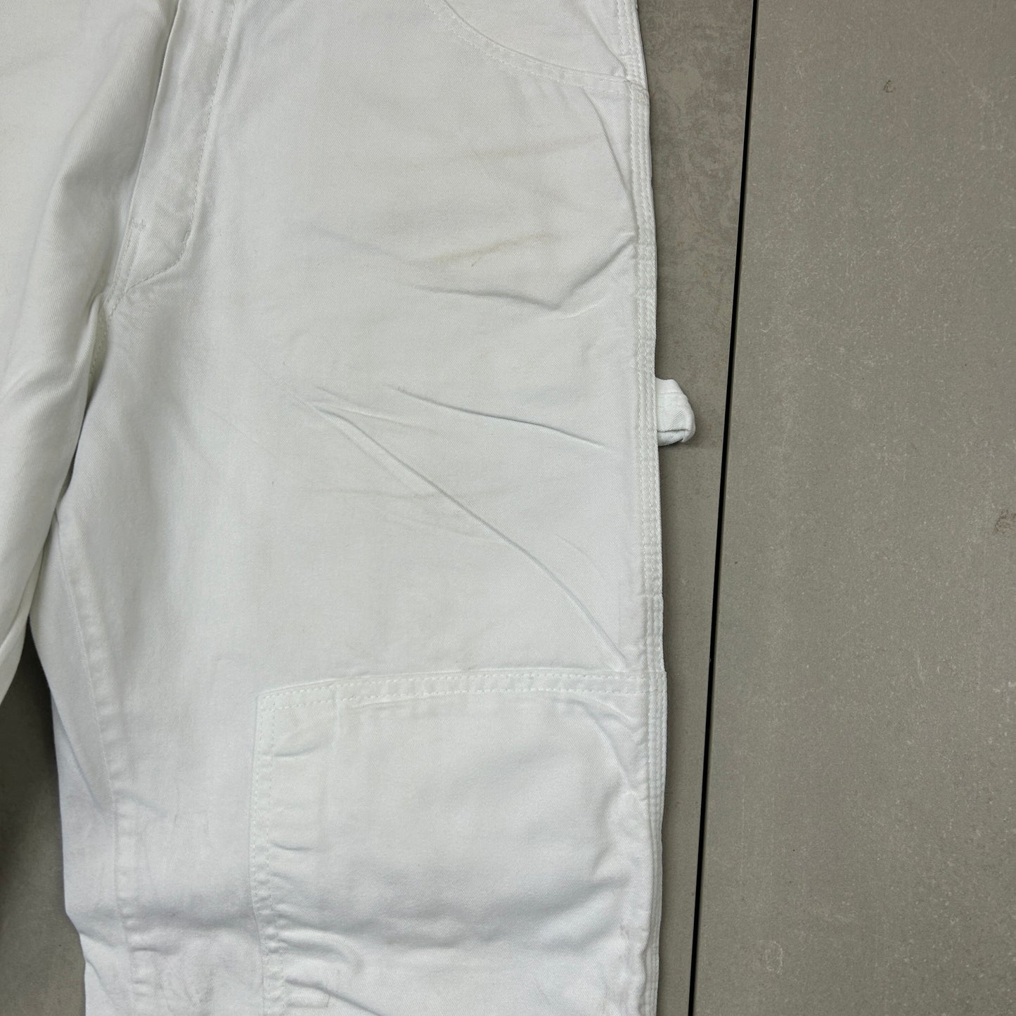Vintage Dickies Workwear Carpenter Baggy White Trousers - 34