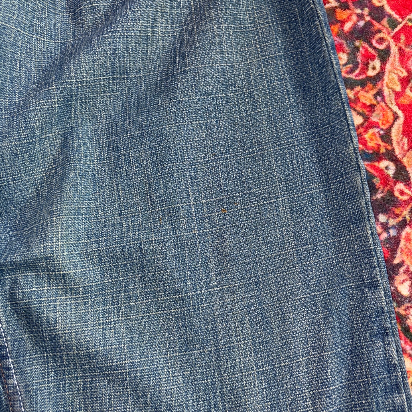 Vintage Evolution in Design Blue Embroidered Y2K Hip Hop Baggy Jeans - 36