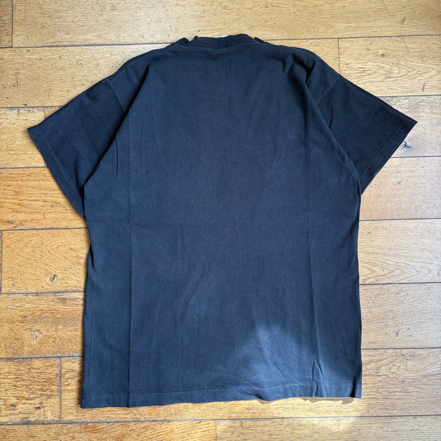 Vintage 90s Funny Fathers Day Slogan Single Stitch Black Graphic T-Shirt - M