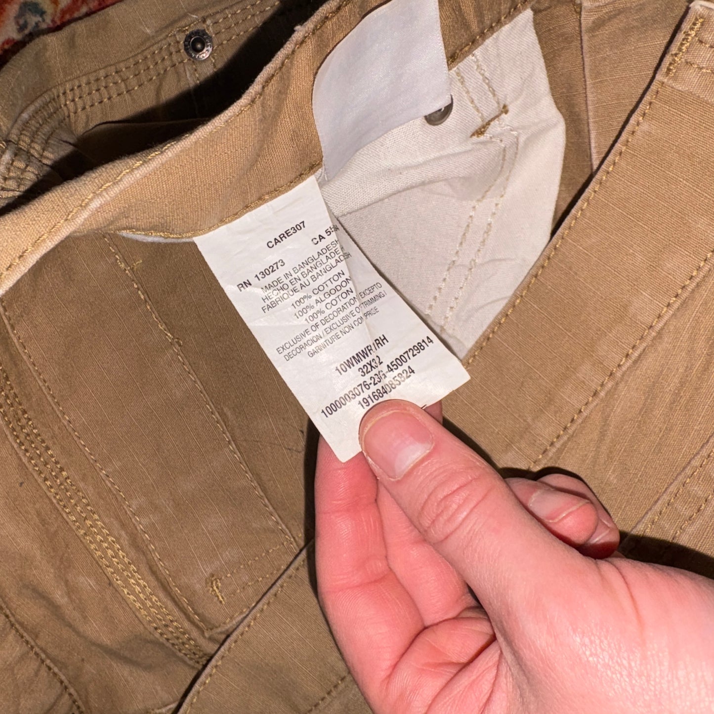 Vintage Wrangler Brown Cream Carpenter Workwear Baggy Trousers - 34R