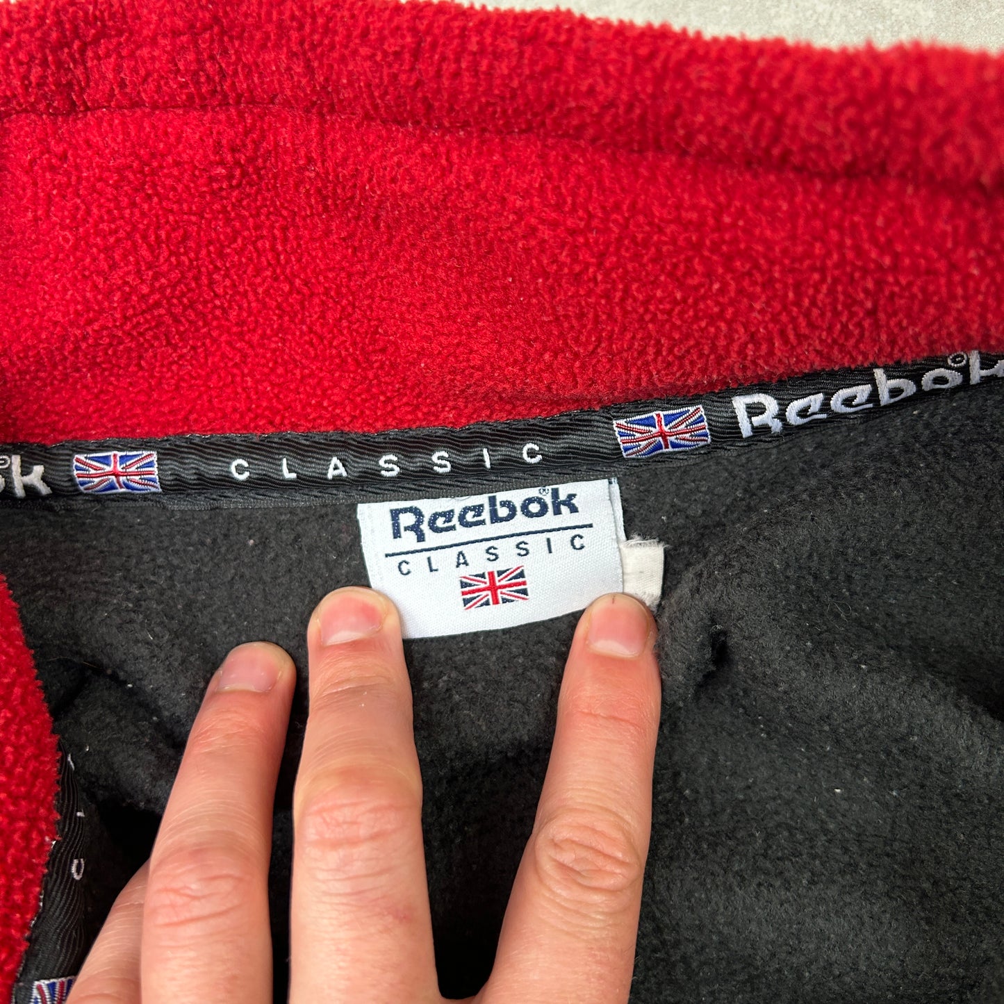 Vintage Reebok Black Fleece Embroidered Sweatshirt - XL