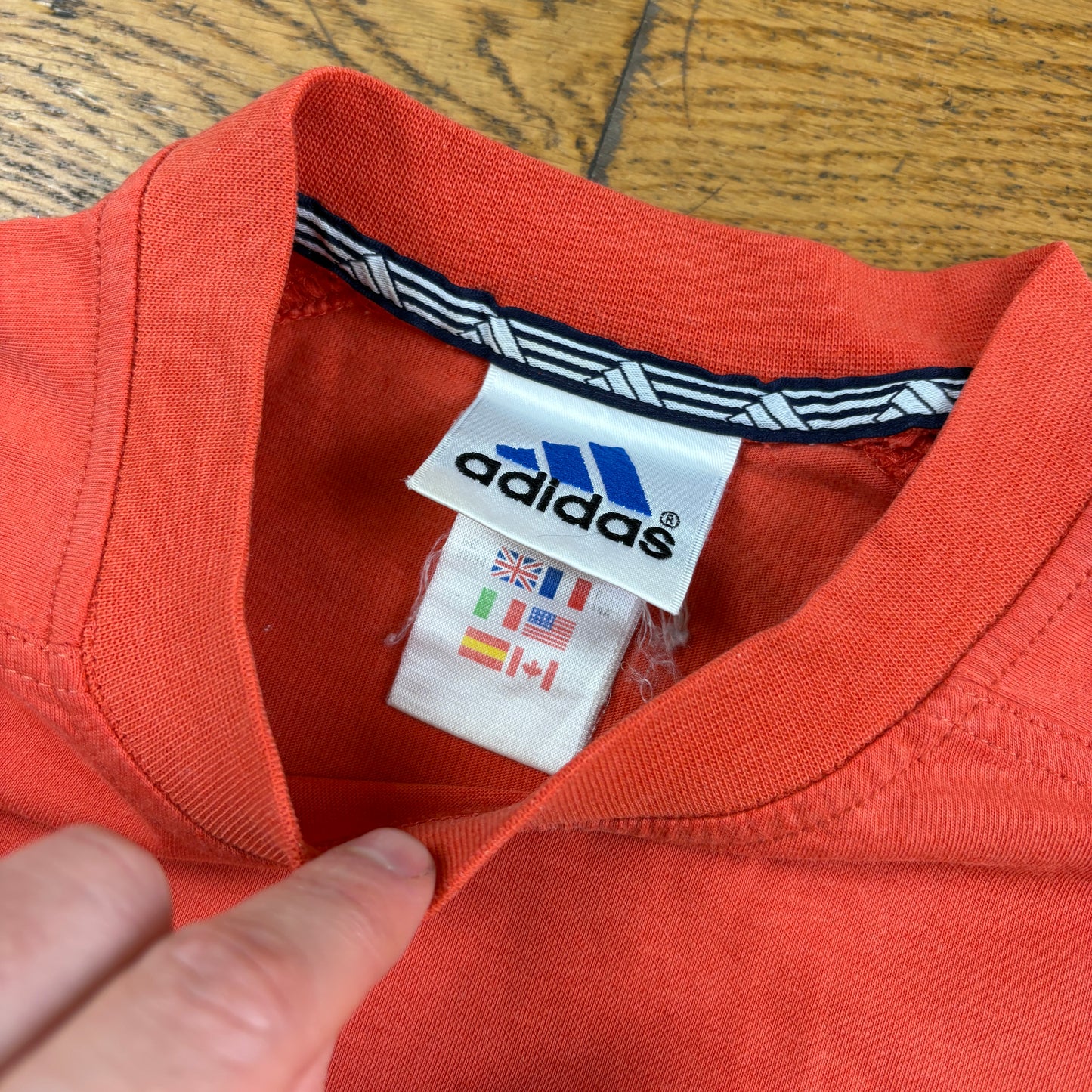 Vintage 90s Adidas Orange Graphic T-Shirt - S