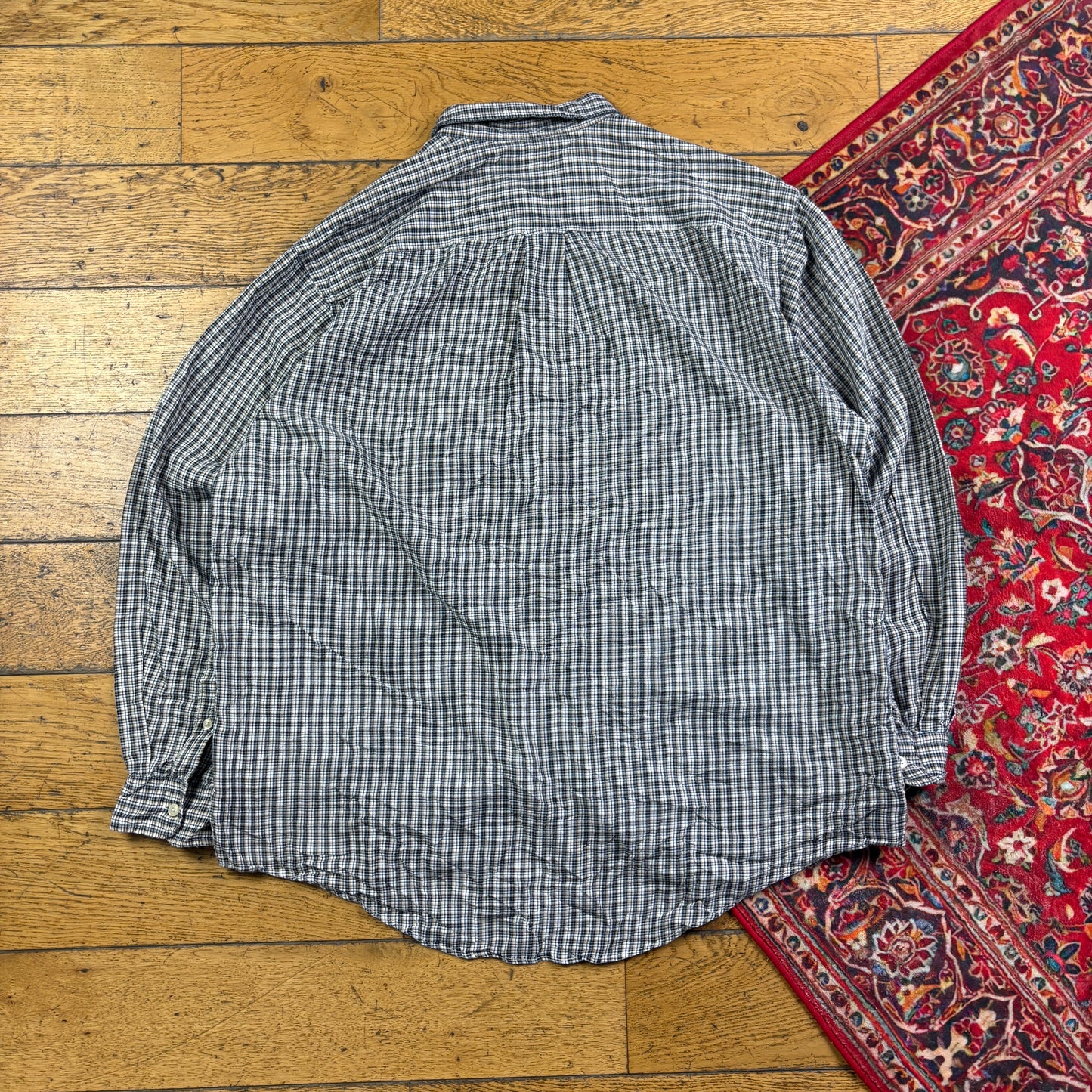 Vintage Nautica Grey Check Embroidered Shirt - XL