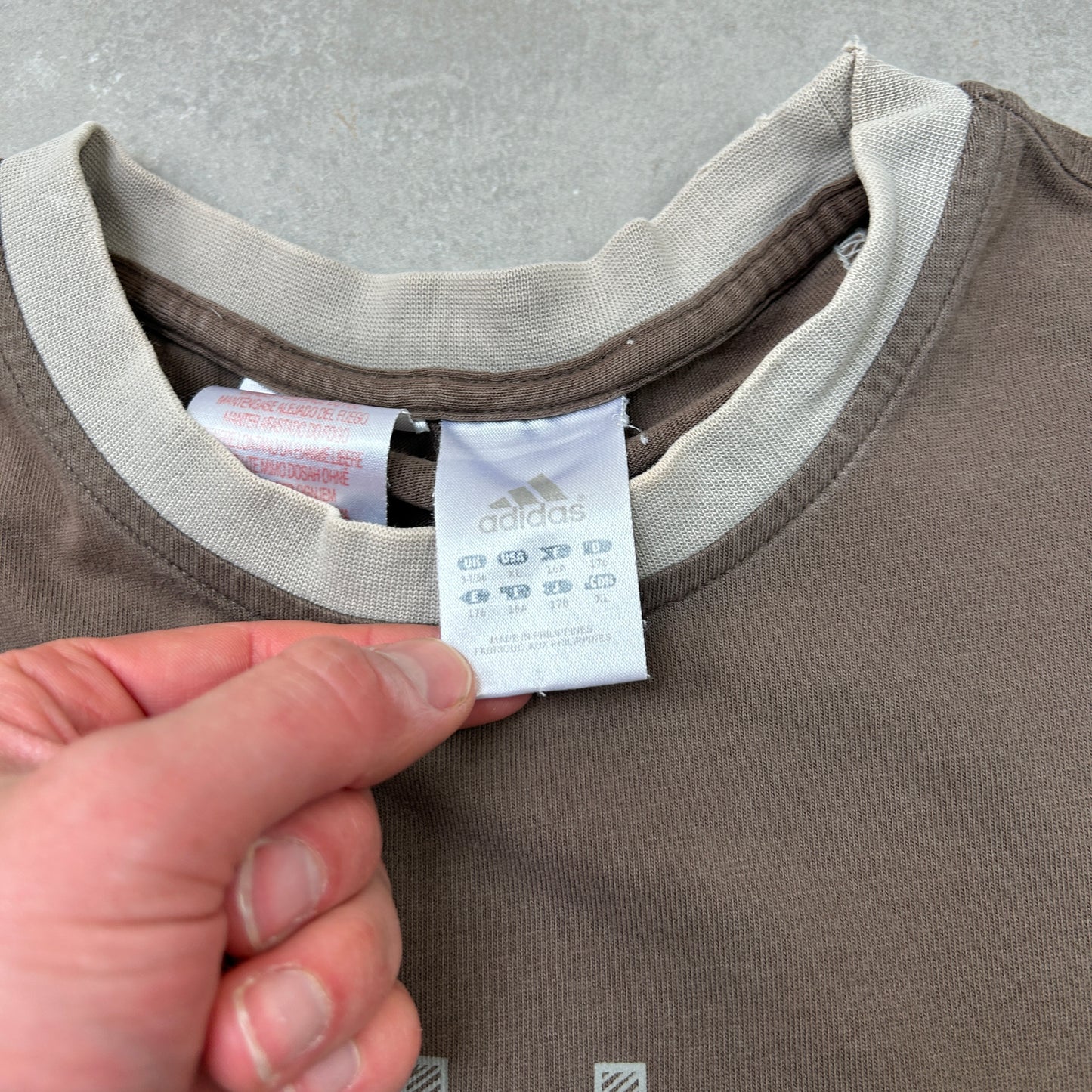 Vintage Adidas Spellout Brown T-Shirt - S