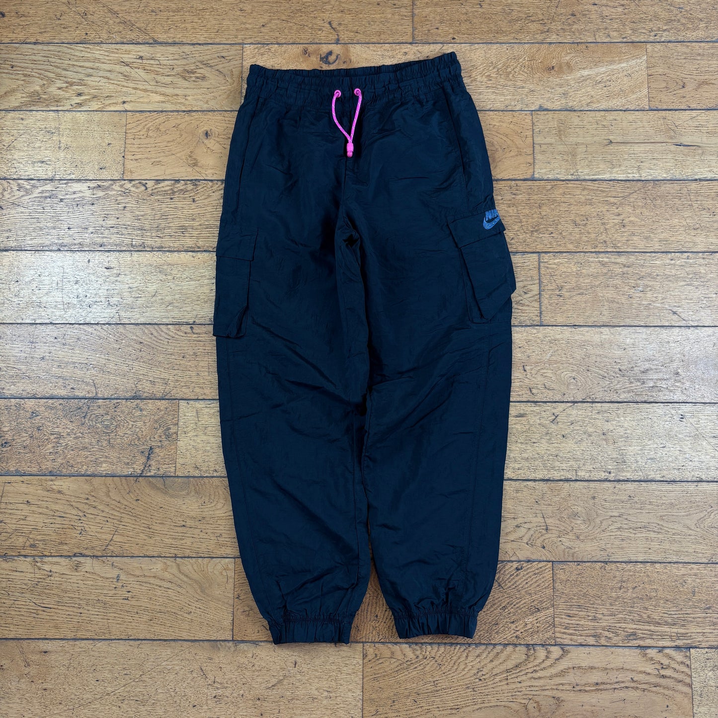 Vintage Nike Black Baggy Tracksuit Sweatpants Track Pants Bottoms - S