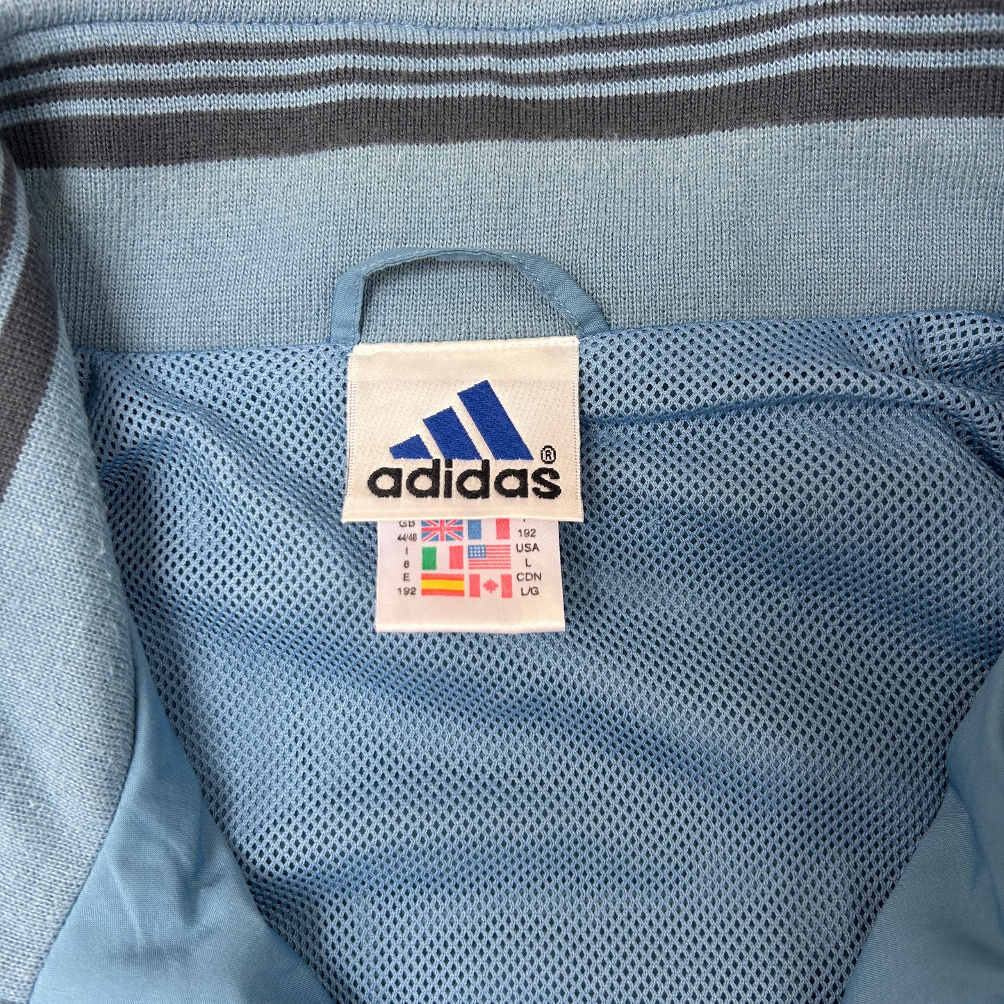 Vintage 90s Adidas Blue Tracksuit Track Shell Windbreaker Jacket - L