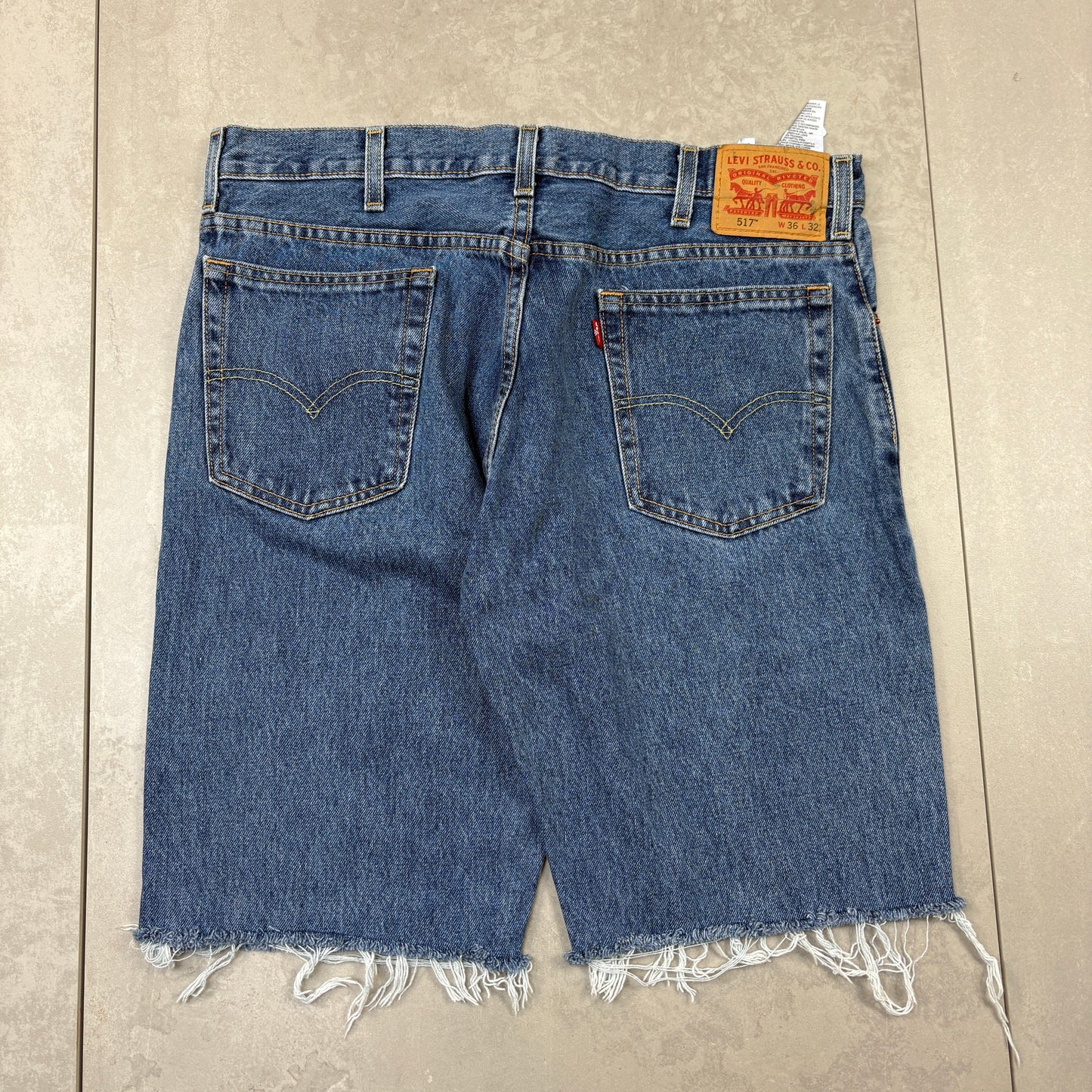 Vintage Levis 517 Blue Denim Shorts - 36