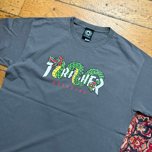 Vintage Thrasher Grey Skate Graphic T-Shirt - M