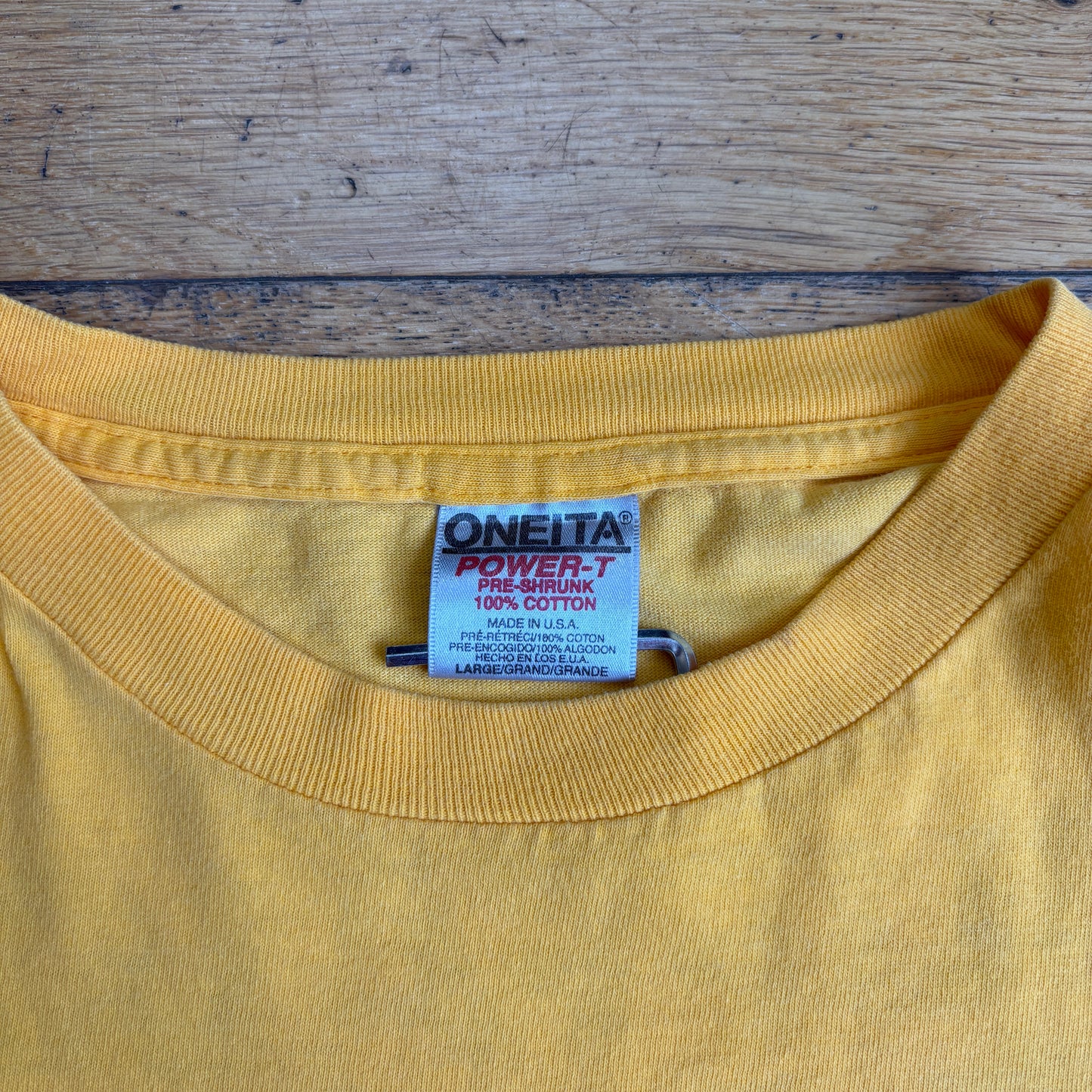 Vintage 90s Beer Single Stitch Yellow Graphic T-Shirt - L