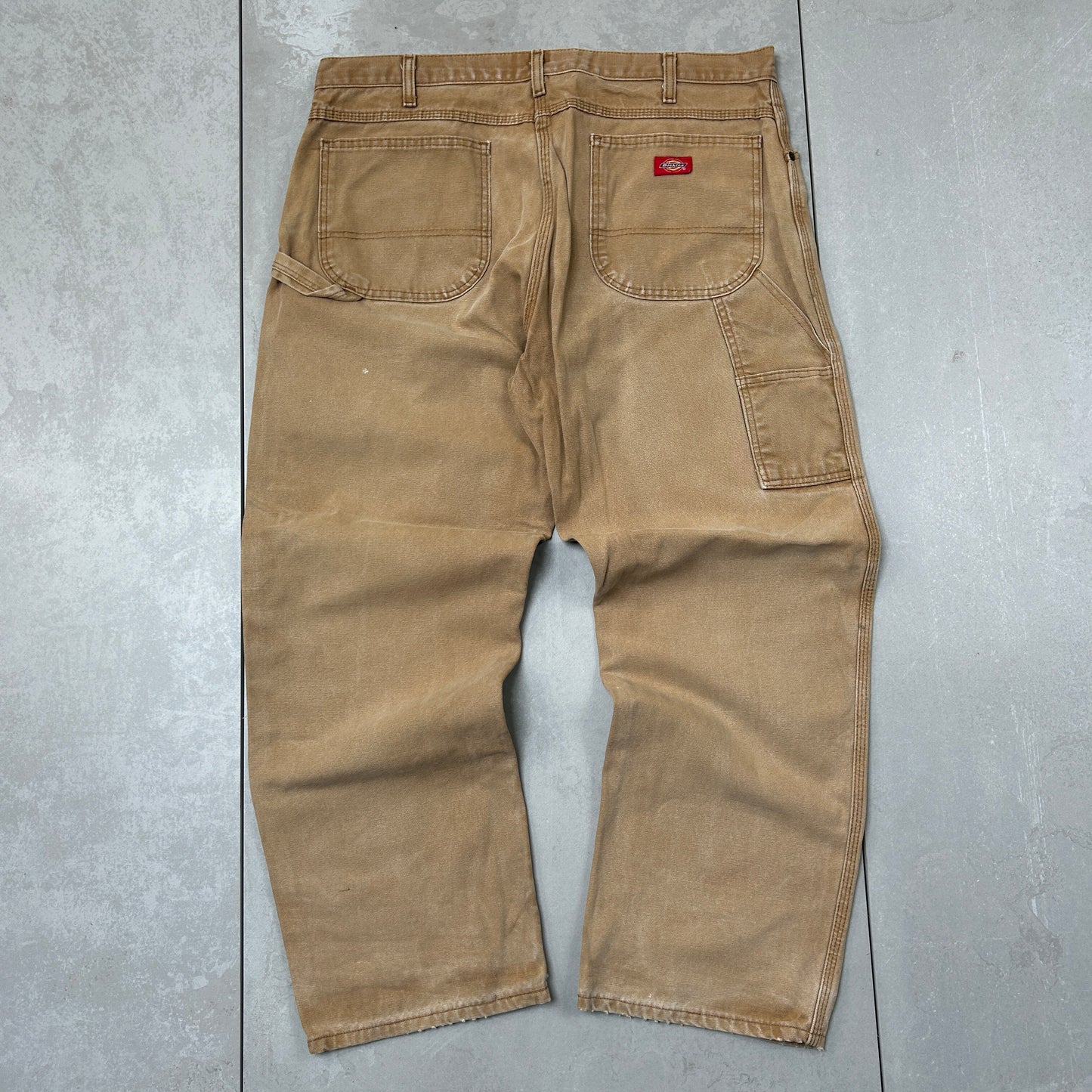 Vintage Dickies Workwear Carpenter Baggy Brown Trousers - 38