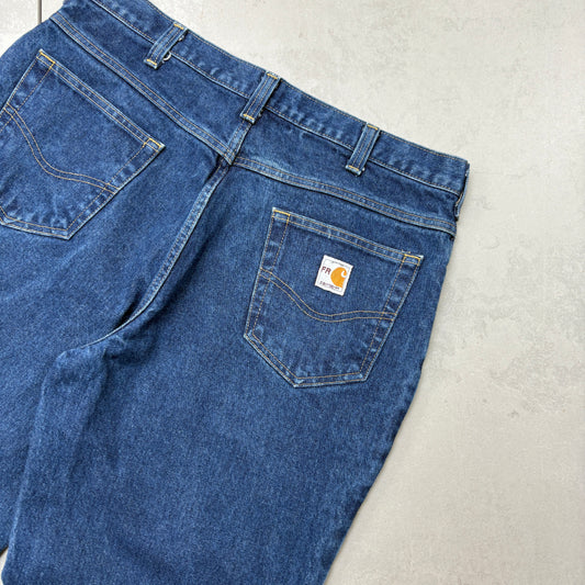 Vintage Carhartt Blue Workwear Carpenter Baggy Jeans - 36