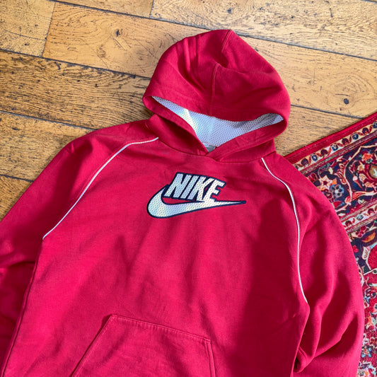 Vintage Y2K Nike Red Womens Embroidered Hoodie Sweatshirt - XL
