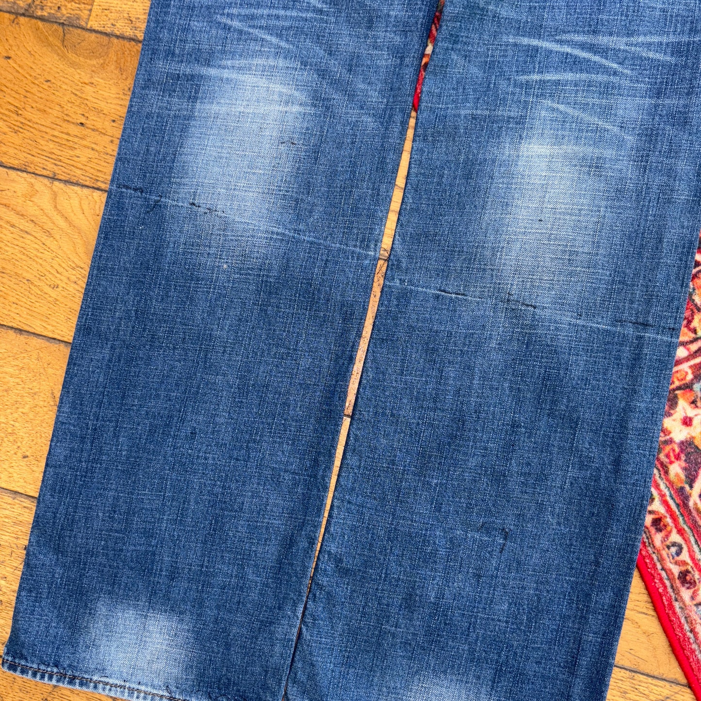 Vintage Rock Republic Blue Embroidered Y2K Hip Hop Straight Jeans - 34L