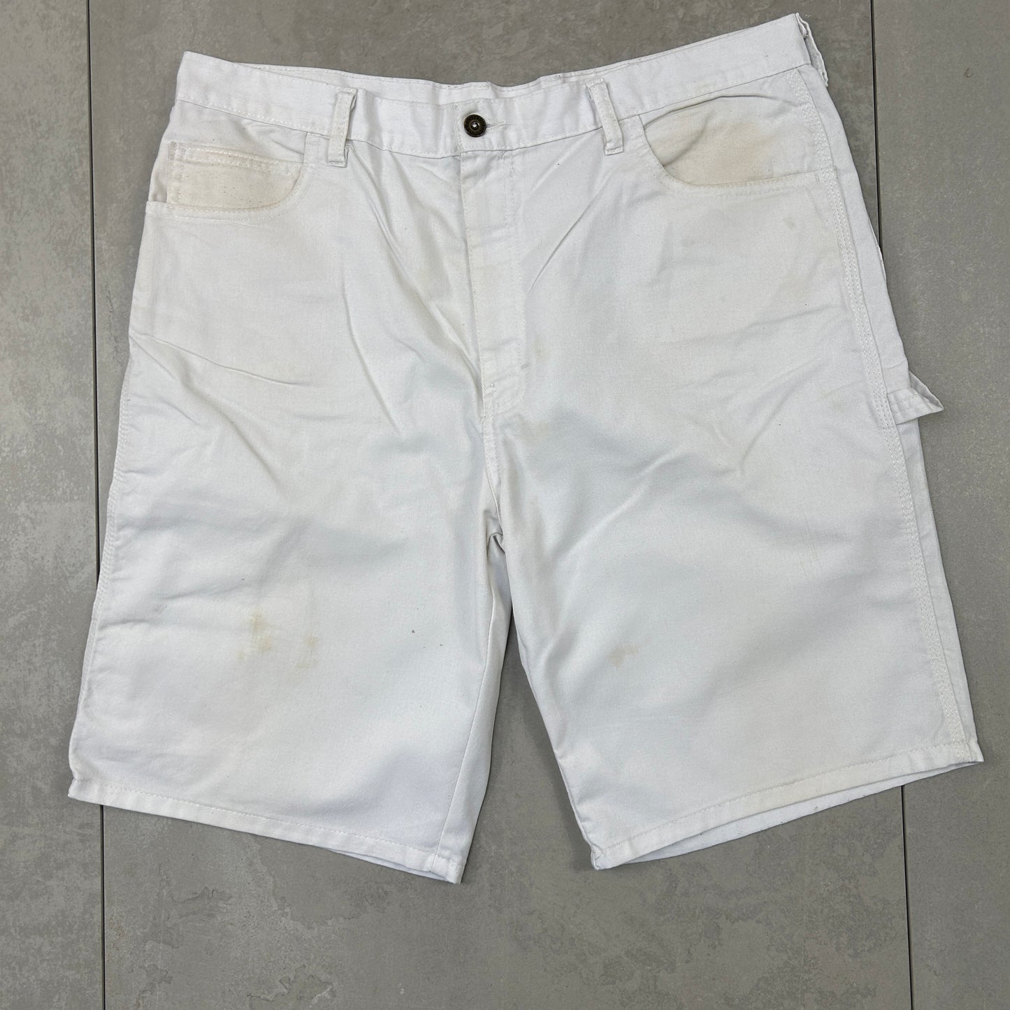 Vintage Dickies Workwear Carpenter Baggy White Shorts - 38