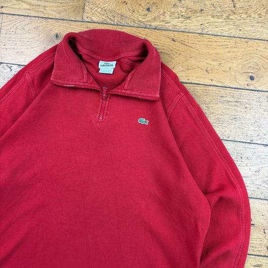 Vintage Lacoste Red Embroidered Sweatshirt - L