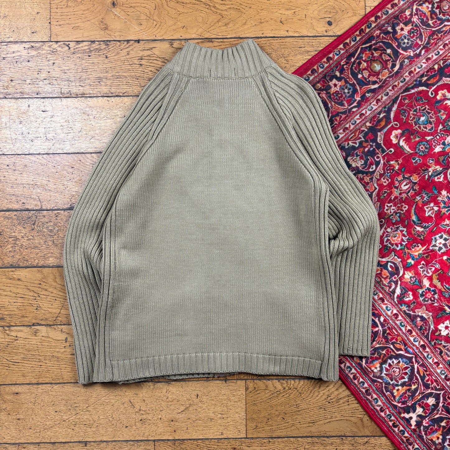 Vintage Ralph Lauren Brown Chunky Knit Zip Jumper - S