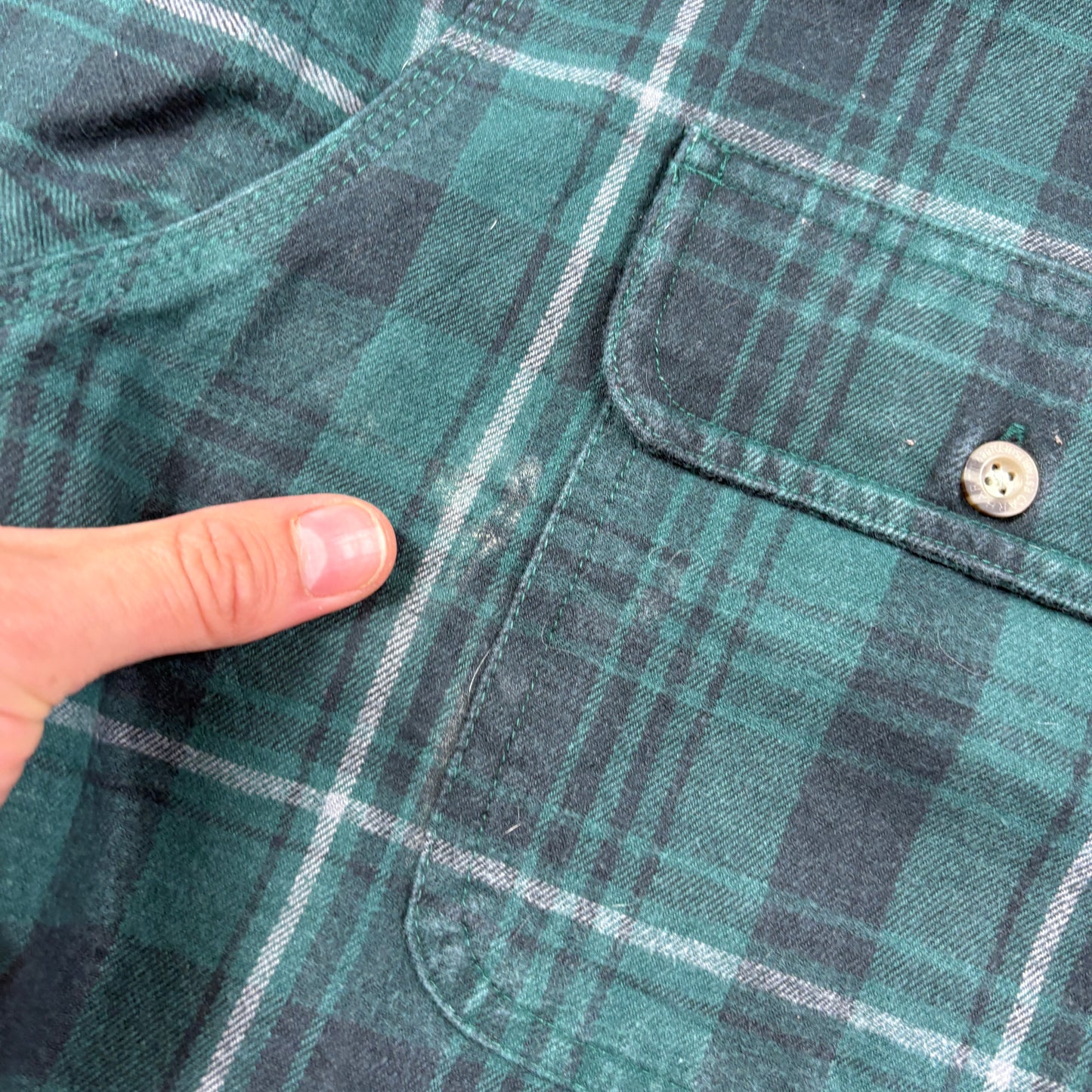 Vintage Carhartt Green Check Workwear Shirt - L
