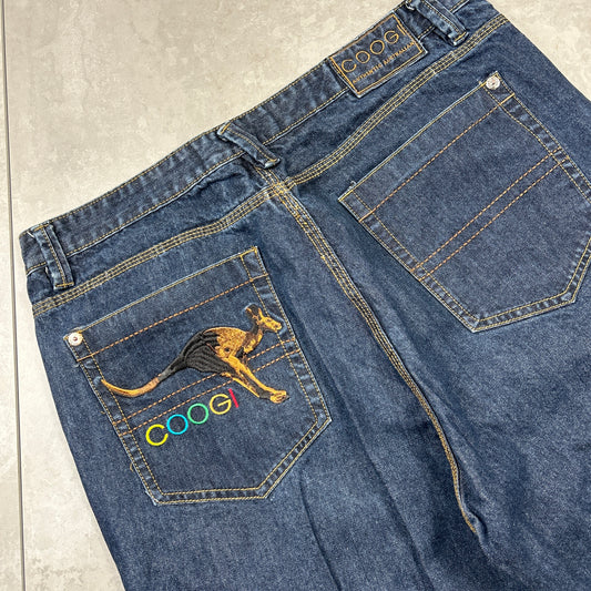 Vintage Coogi Embroidered Hip Hop Baggy Blue Shorts Jorts - 40